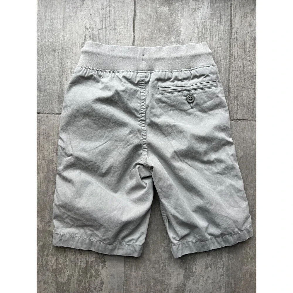 Gap Kids Boys Cotton Flat Front Pull On Chino Golf Shorts Silver Gray S 6-7